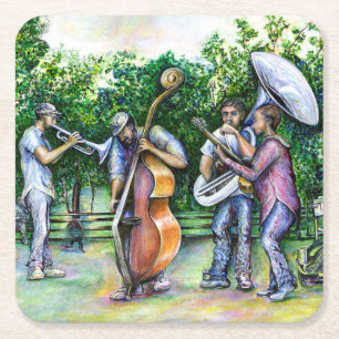 Mama Never Warned Me about Tuba Players Square Paper Coaster