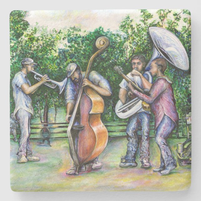 Mama Never Warned Me about Tuba Players Stone Coaster (Front)