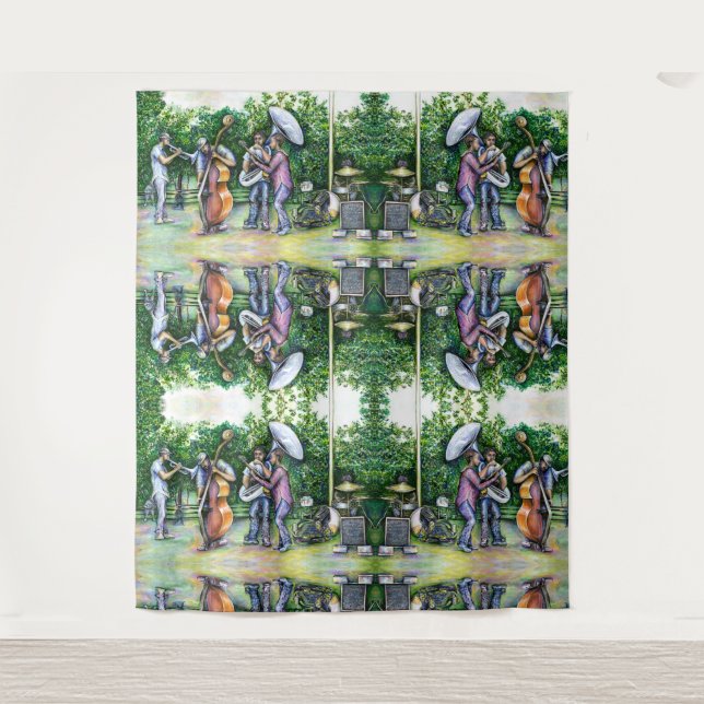 Mama Never Warned Me about Tuba Players Tapestry (Front)