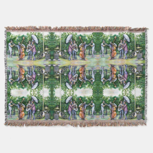 Mama Never Warned Me about Tuba Players Throw Blanket (Front)