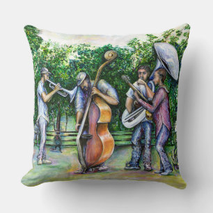 Mama Never Warned Me about Tuba Players Throw Pillow