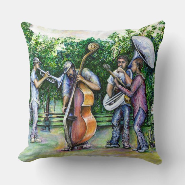 Mama Never Warned Me about Tuba Players Throw Pillow (Front)