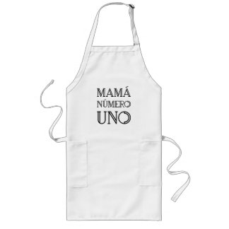 Mamá Número Uno Modern Geometric Text Long Apron