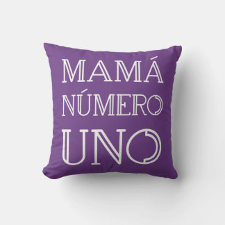 Mamá Número Uno Modern Geometric Typography Violet Throw Pillow