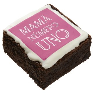 Mamá Número Uno Modern Typography on Dark Pink Brownie