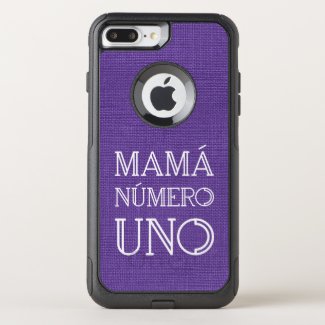 Mamá Número Uno on Violet Linen Photo OtterBox Commuter iPhone 8 Plus/7 Plus Case