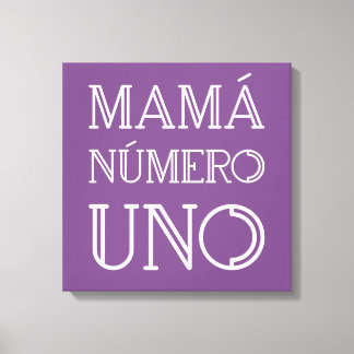 Mamá Número Uno Trendy Typography on Purple Canvas Print
