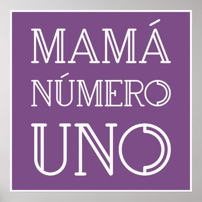 Mamá Número Uno Trendy Typography on Purple Poster (Front)