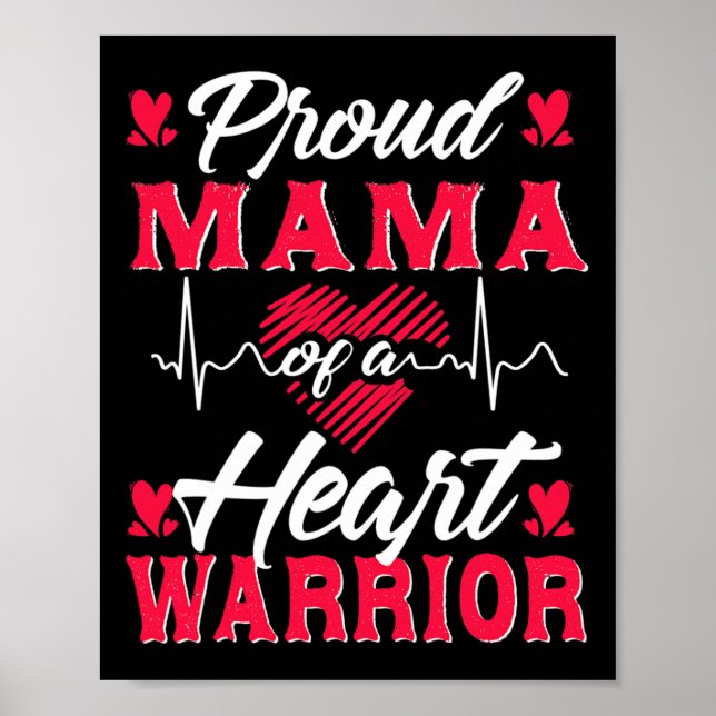Mama Of A Heart Warrior Chd Awareness  Poster (Front)