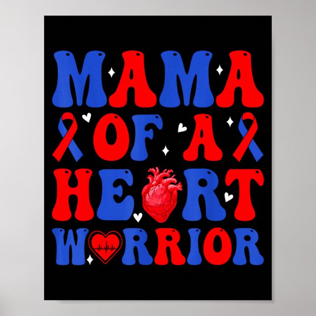 Mama of a heart warrior congenital heart defect poster (Front)