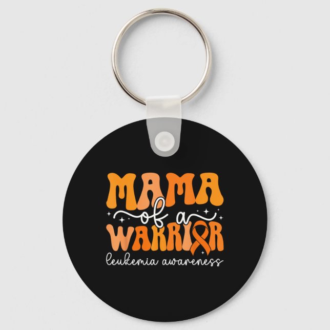 Mama Of A Leukemia Warrior Leukemia Awareness Keychain (Front)