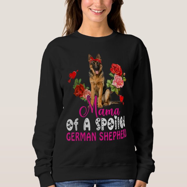 Mama Of A Spoiled German Shepherd Cute Dog Bow Tie Sweatshirt (Front)