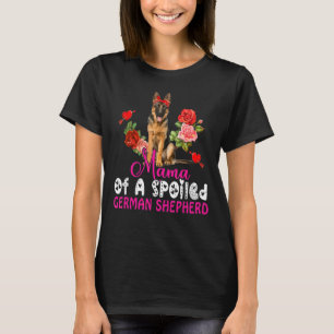 Mama Of A Spoiled German Shepherd Cute Dog Bow Tie T-Shirt