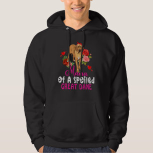 Mama Of A Spoiled Great Dane Cute Great Dane Bow T Hoodie