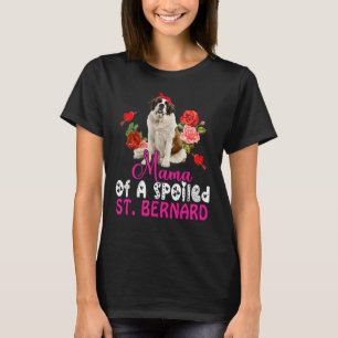Mama Of A Spoiled St Bernard Cute Dog Bow Tie Flow T-Shirt
