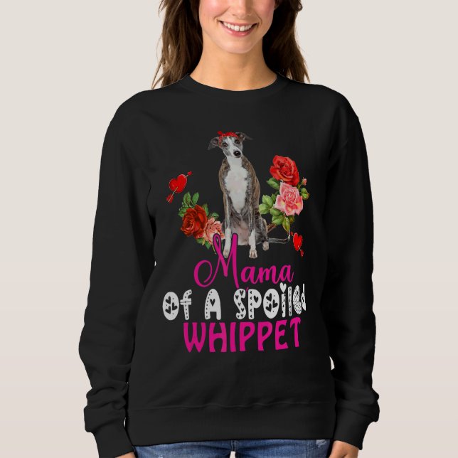 Mama Of A Spoiled Whippet Cute Whippet Dog Bow Tie Sweatshirt (Front)