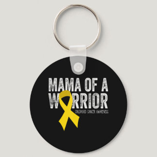 Mama of a Warrior Childhood Cancer  Ribbon Oncolog Keychain