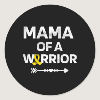 Mama Of A Warrior Dipg Awareness Childhood Cancer  Classic Round Sticker