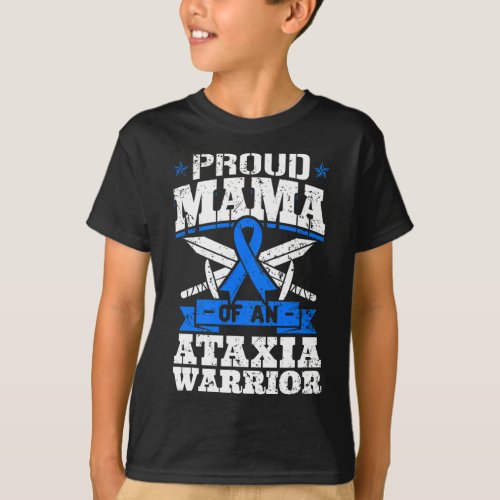 Mama Of An Ataxia Warrior Awareness Ribbon Dystaxi T_Shirt