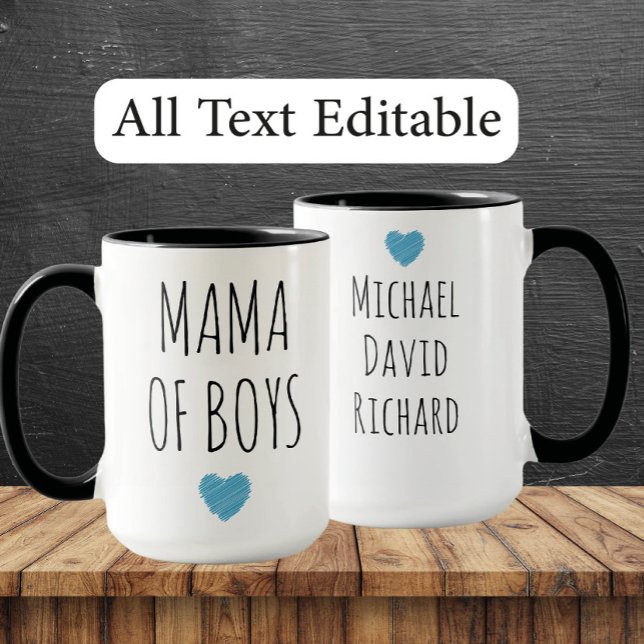 Mama of Boys Custom Names - Heartfelt Gift for Mom Mug (Creator Uploaded)