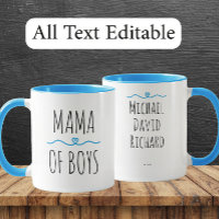 Mama of Boys Custom Names - Heartfelt Gift for Mom
