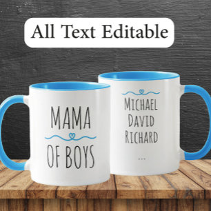 Mama of Boys Custom Names - Heartfelt Gift for Mom Mug