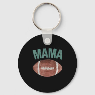 Mama Of The 1 Year Old Football 1st Year Down Birt Keychain