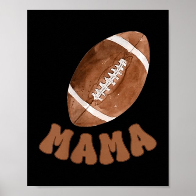 Mama Of The 1 Year Old Football First Birthday Boy Poster (Front)