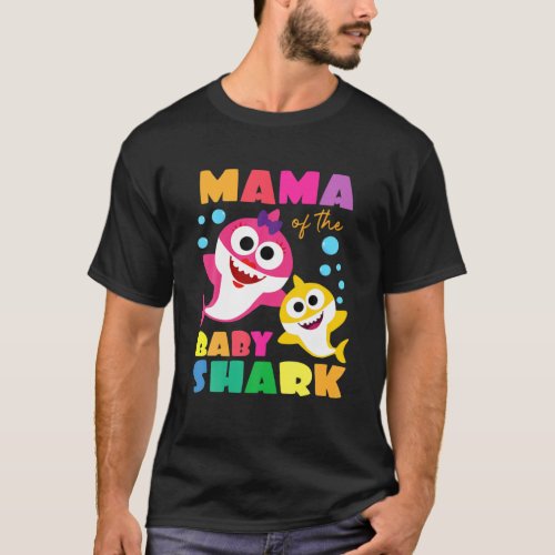 Mama Of The Baby Shark Birthday Mama Shark T_Shirt