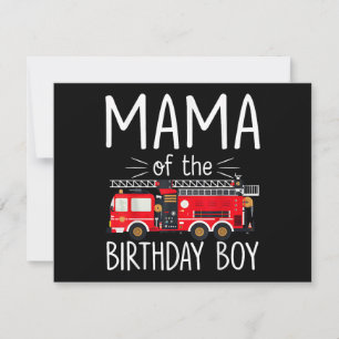 Mama of the Birthday Boy Fire Truck Firefighter Fa Thank You Card