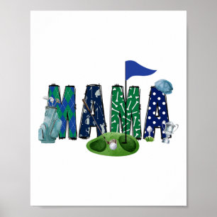 Mama Of The Birthday Boy Hole In One Golf Sport Ma Poster