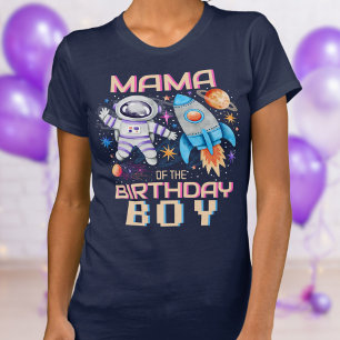 Mama of the Birthday Boy Rocket & Astronaut Space T-Shirt