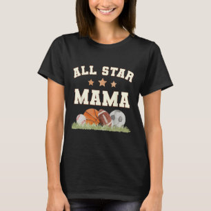 Mama Of The Birthday Boy Sketll Footll Soccer Spor T-Shirt