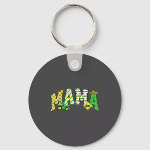 Mama Of The Birthday Boy Tractor Farm Trucks Famil Keychain