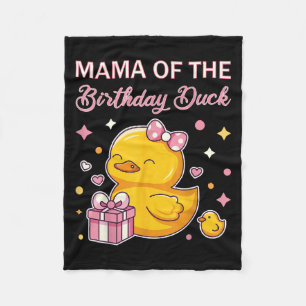 Mama Of The Birthday Duck Christmas Anime Party Ou Fleece Blanket