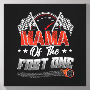 Mama Of The Fast One Birthday 1st Race Car Family Canvas Photo Tile