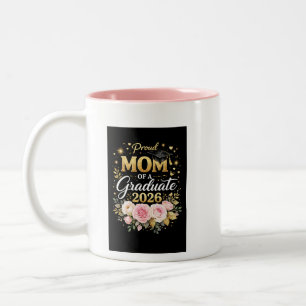 Mama of the Graduate 2026 Floral Graduation Shir Two-Tone Coffee Mug