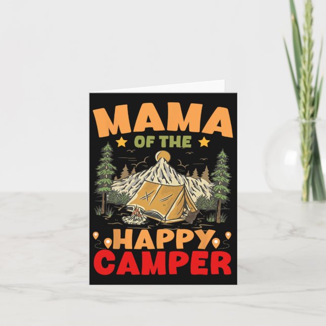 Mama Of The Happy Camper First Birthday Camping Fa Card (Front)