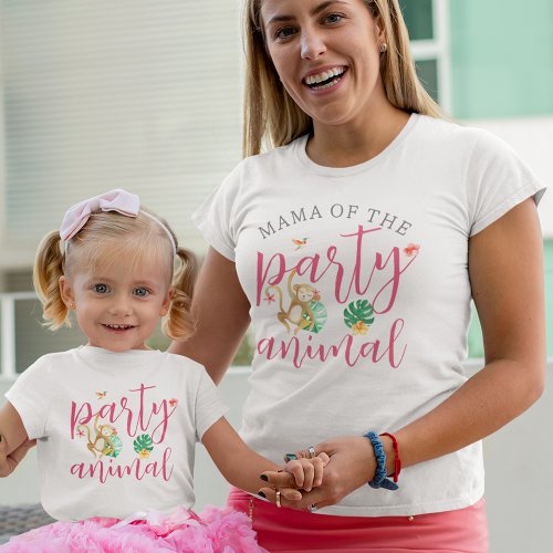 Mama of the Party Animal Kids Birthday Party T_Shirt