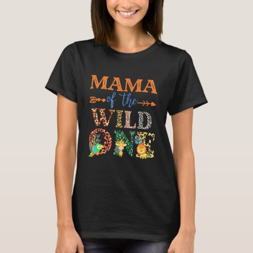 Mama Of The Wild One Leopard Animal Zoo  T_Shirt
