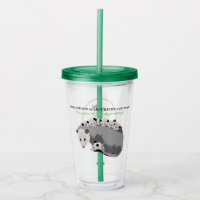 Mama Opossum & Family Reusable Cup and Straw