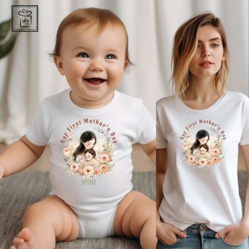 MAMA Our First Mothers Day Matching Personalised T_Shirt