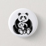 Mama Panda Bear And Baby Button at Zazzle
