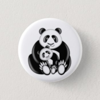Mama Panda Bear And Baby Button by ebhaynes at Zazzle