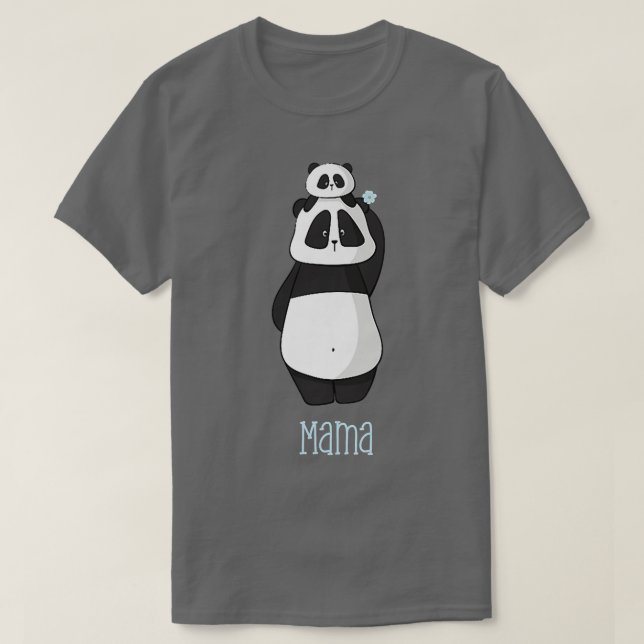 Mama Panda Bear Cute Baby Shower Premium  T-Shirt (Design Front)