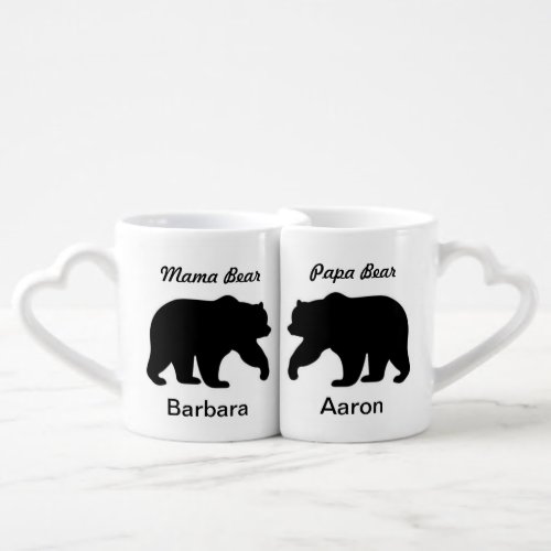 Mama Papa Bear Cup Mug Set Personalized Name