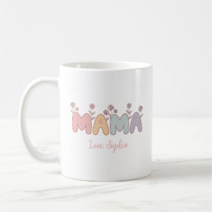 Mama Pastel Color Mother's Day Custom Name Coffee Mug