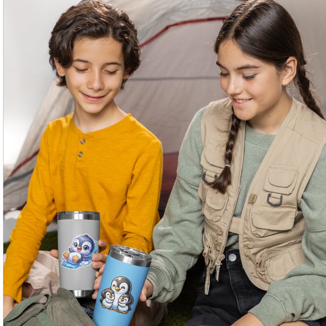 Mama Penguin and Her Children Sticker (Creator Uploaded)