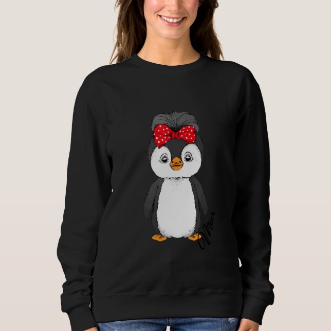 Mama Penguin Mothers Day Cute Animal Mom Momma Mom Sweatshirt (Front)