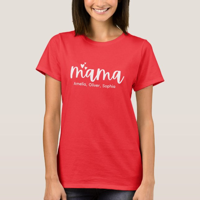 Mama Personalized Mother's Day T-Shirt (Front)